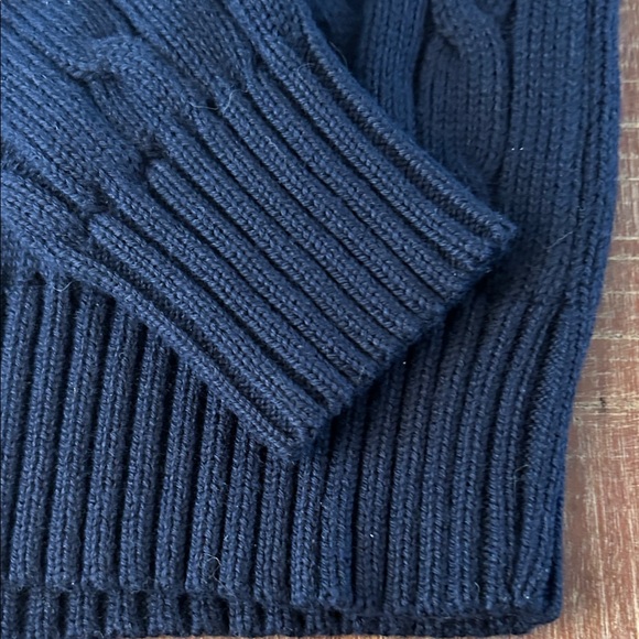 Ralph Lauren NWOT Navy Cable-Knit Cotton Crewneck Sweater - Picture 5 of 6